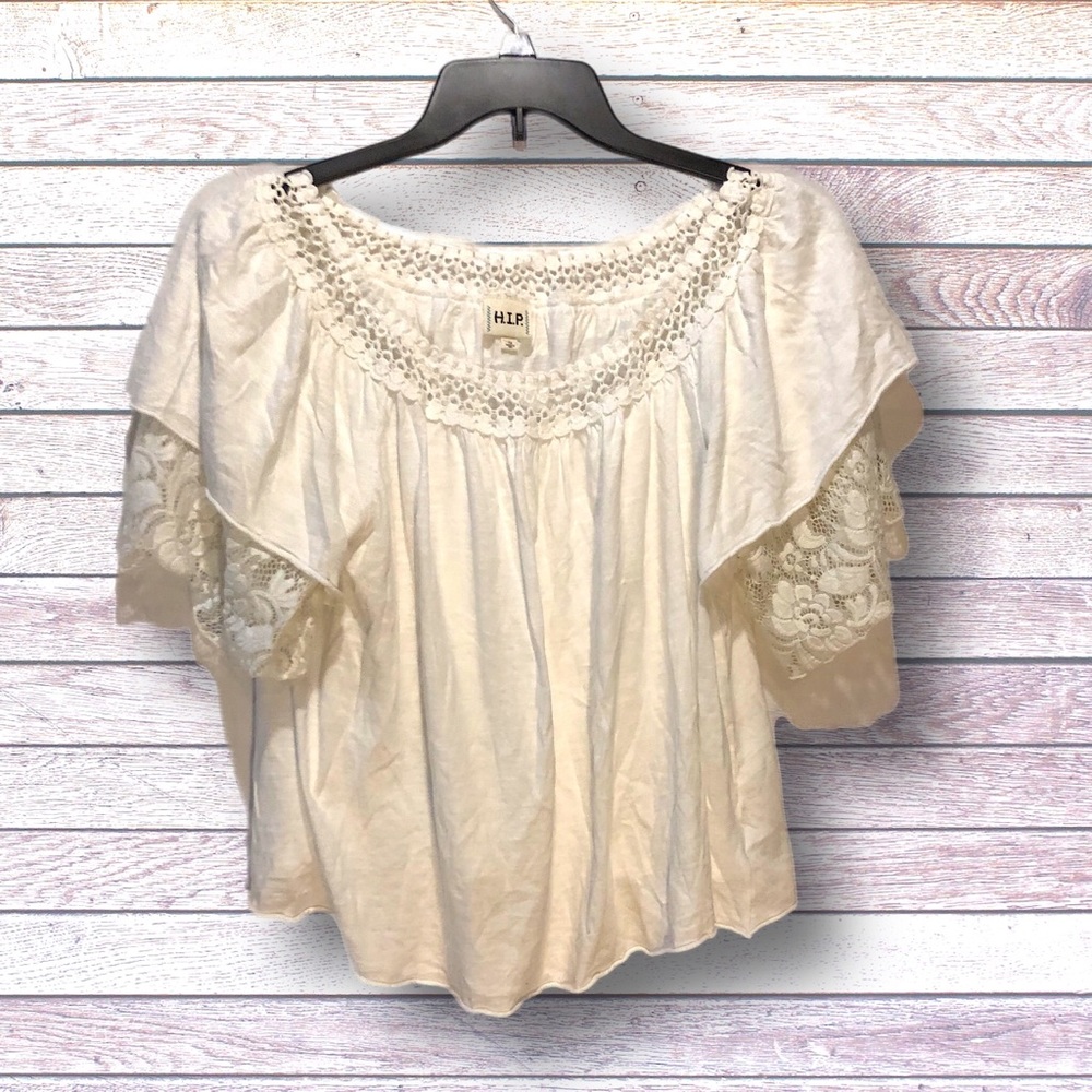 3/20$ H.I.P. Lace Peasant style top 1X